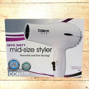 Conair 1875 Watt Mid-Size Hair Styler, 2 Heat Settings,  5ft. Cord. New in Box